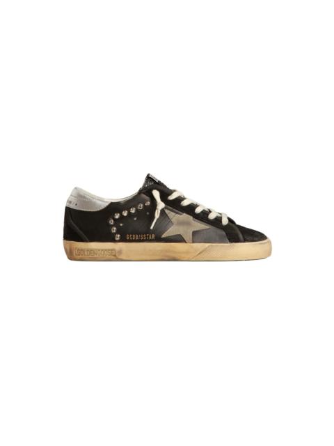 Golden Goose WOMEN'S SUPER-STAR LEATHER SNEAKERS (BLACK/TAUPE/SILVER)