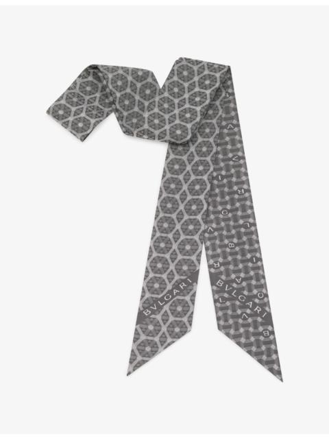 BVLGARI Echi Di Roma Shelley Printed Silk-Twill Scarf