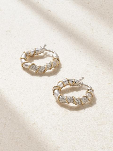 Yvonne Léon 18-karat White And Yellow Gold Diamond Hoop Earrings