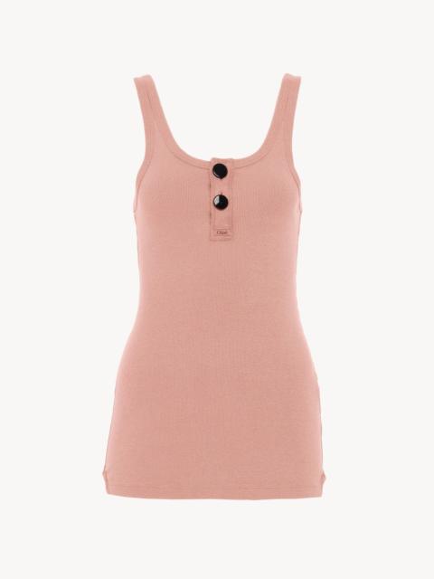 Chloé FITTED HENLEY TANK TOP IN COTTON JERSEY