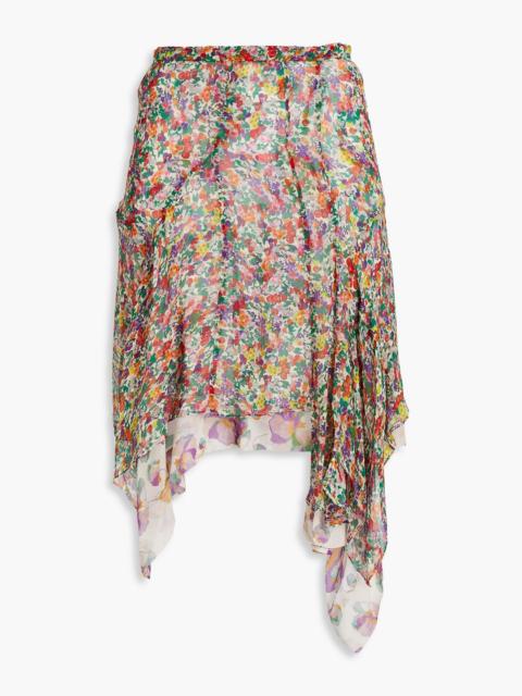 Isabel Marant Omyles layered floral-print silk-crepon mini skirt