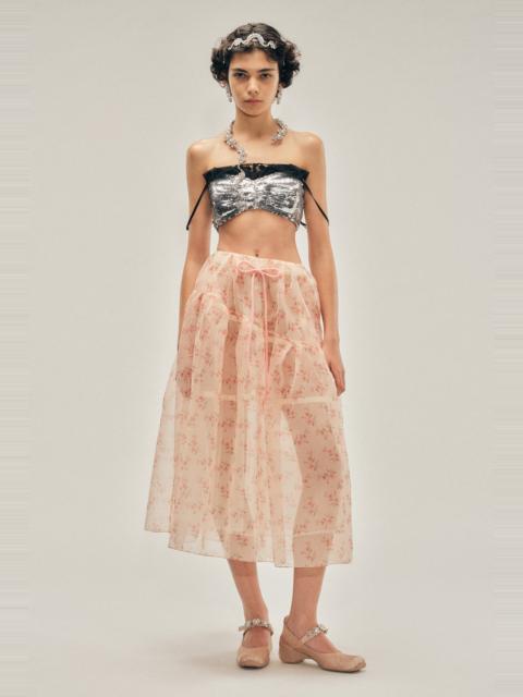 Simone Rocha Sheer Overlay Long Flounce Skirt
