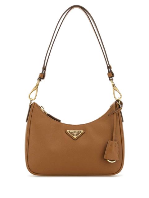 Prada Prada Women Caramel Leather Mini Prada Re-Edition Shoulder Bag