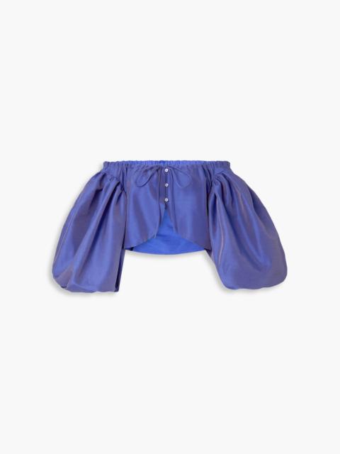 Other Designers Floaties off-the-shoulder cropped cotton and silk-blend top