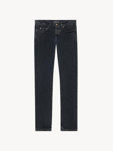 SAINT LAURENT slim-fit jeans in dark blue black denim