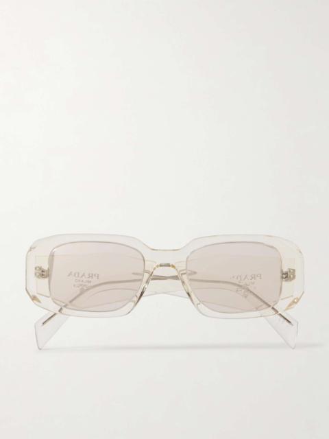 Square-frame acetate sunglasses Clear