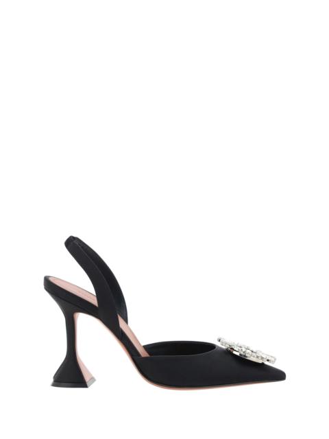 Amina Muaddi Amina Muaddi Begum Slingback Pumps Black Satin