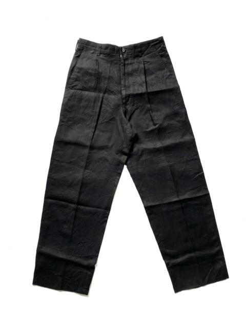 Yohji Yamamoto Ys For Men Herringbone Hemp Pleated High Waist Trousers