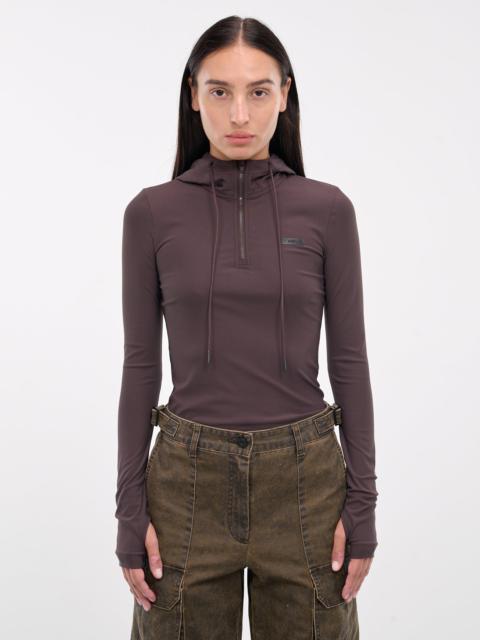 JUUN.J Cut-Out Quarter Zip Hoodie