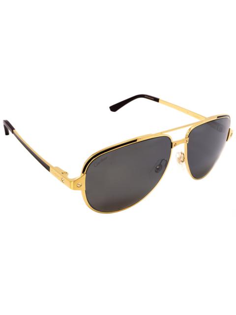 Cartier Santos de Cartier Polarized Brown Pilot Men's Sunglasses CT0192S 003 60