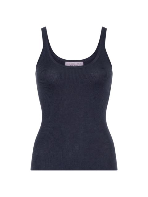 GABRIELA HEARST Cinxia Knit Tank Top in Denim Cashmere Silk