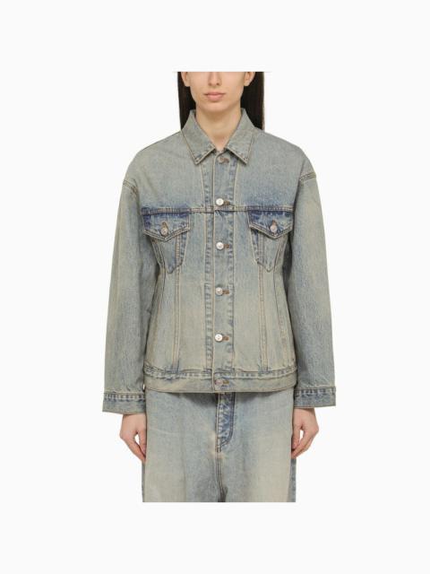 Balenciaga Light blue washed-effect denim jacket