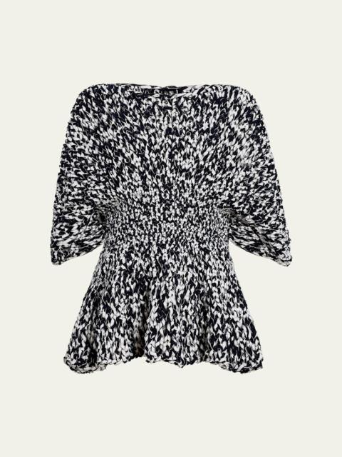 KHAITE Mathilde Peplum Batwing Cotton Top