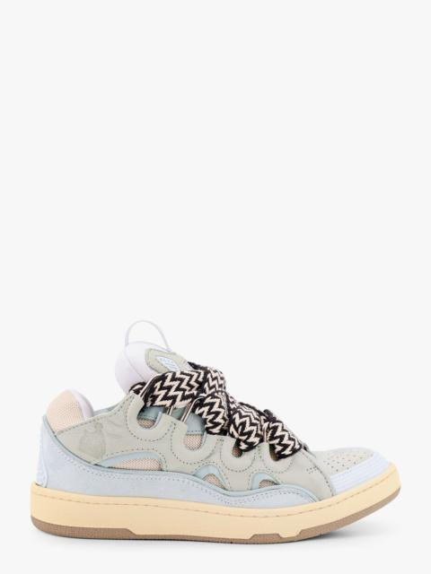 LANVIN PARIS - Curb leather sneakers with mesh inserts