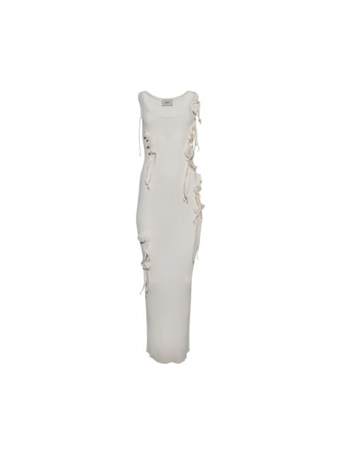 Coperni Knitted Ribbon Long Tank Dress 'White'