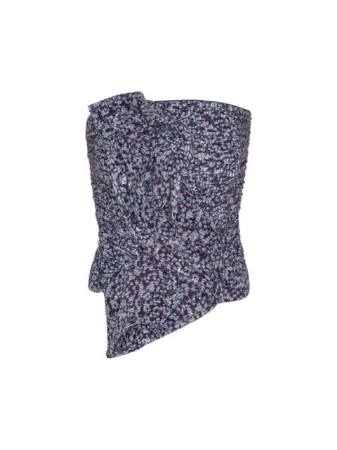 Rotate Cropped Ruffle Strapless Top