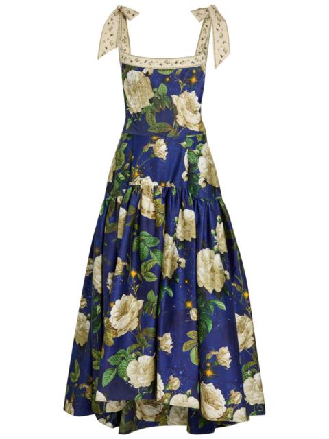 Alice + Olivia Alice + Olivia Rosalee Floral Print Cotton-blend Midi Dress