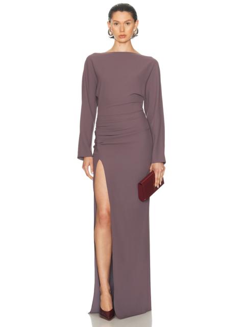 LAPOINTE Stretch Drape Crepe Off The Shoulder Dress