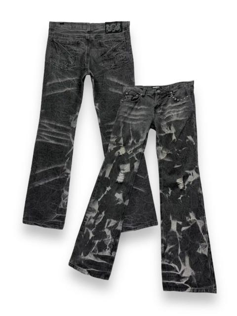 Other Designers 🔥FYE🔥LOWBOX Distressed Fragment Black Acid Wash Punk Flare