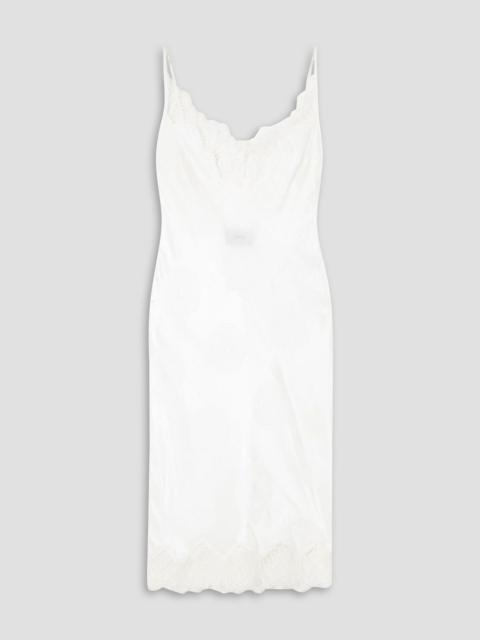 COPERNI Printed lace-trimmed satin-jacquard midi dress