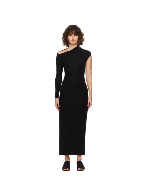 courrèges Black Asymmetric Maxi Dress