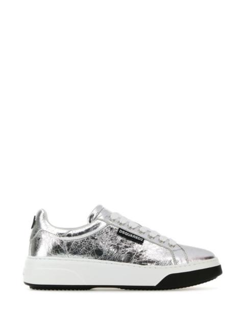 DSQUARED2 Dsquared Woman Silver Leather Bumper Sneakers