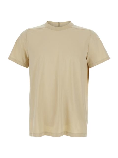 Rick Owens Rick Owens Men Beige Crew Neck T-Shirt With Tone On Tone Stitching In Cotton Man