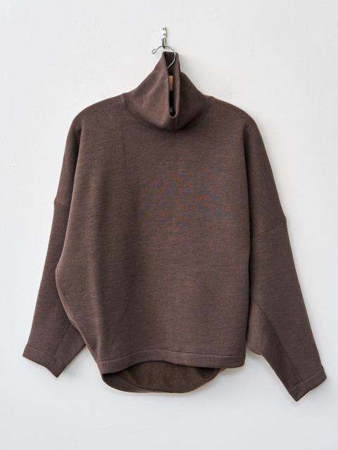 Lemaire High Neck Sweatshirt - Dark Brown Melange