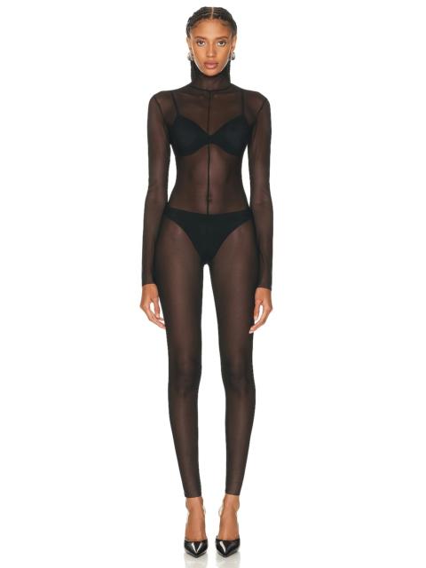 NORMA KAMALI Long Sleeve Slim Fit Turtleneck Catsuit