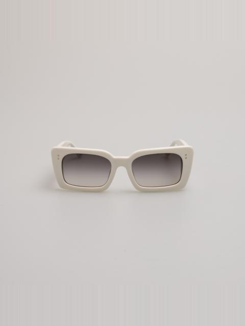 LINDA FARROW NIEVE RECTANGULAR SUNGLASSES IN WHITE