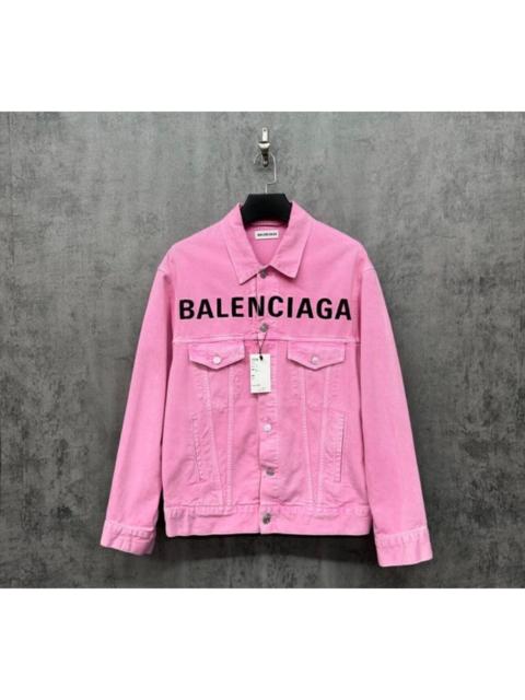 BALENCIAGA Balenciaga Embroidered Logo Washed Denim Jacket