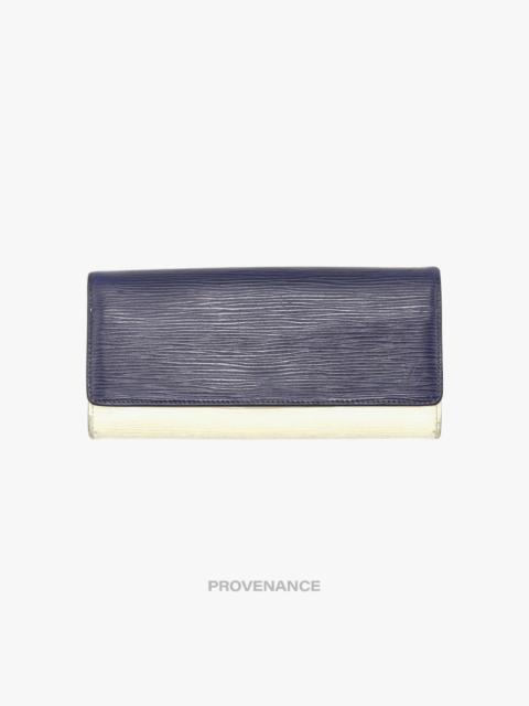 Louis Vuitton Louis Vuitton Long Wallet - White Blue Epi Patchwork