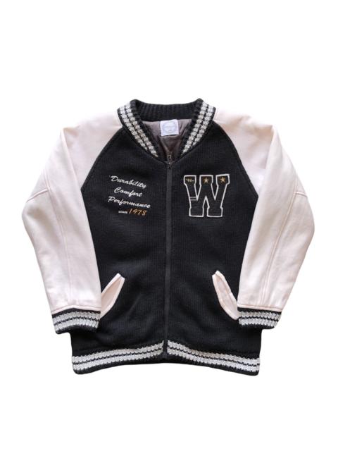 Other Designers Vintage - Vintage Varsity Jacket Zipper Style Jacket Knit Fabric