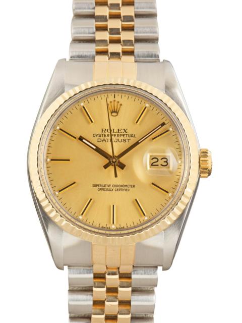 ROLEX Used Rolex Datejust 36 Two Tone 16013 Champagne Dial
