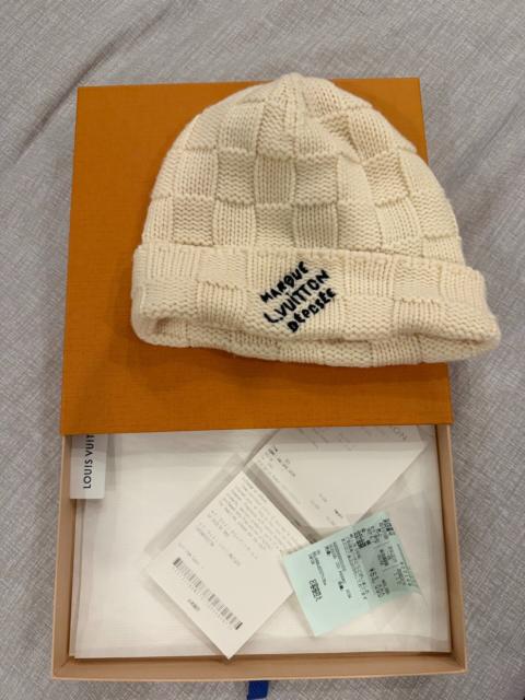 Louis Vuitton Louis Vuitton White Checkerboard Beanie