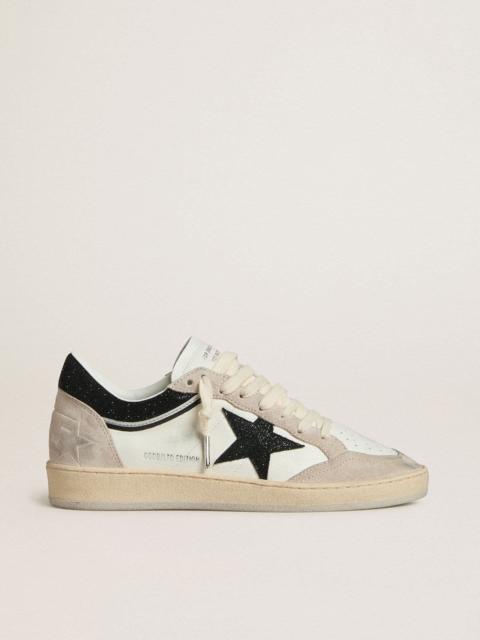 Golden Goose Women's Ball Star LTD in nappa with black crystal star and beige suede inserts