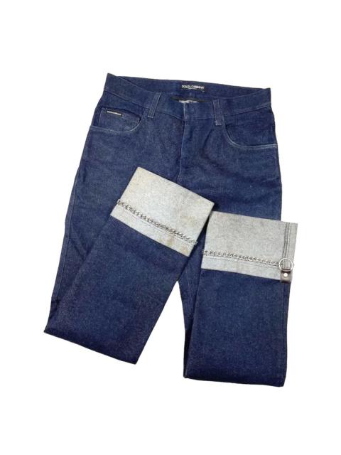 Dolce & Gabbana Turn Up Jeans With Chain Bondage Hem