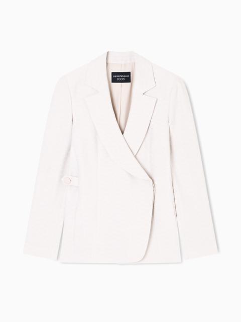 EMPORIO ARMANI ICON BLAZER IN FLOWING, ARMURE FABRIC