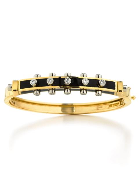 DAVID WEBB Diamond Black Studlette Bangle Bracelet