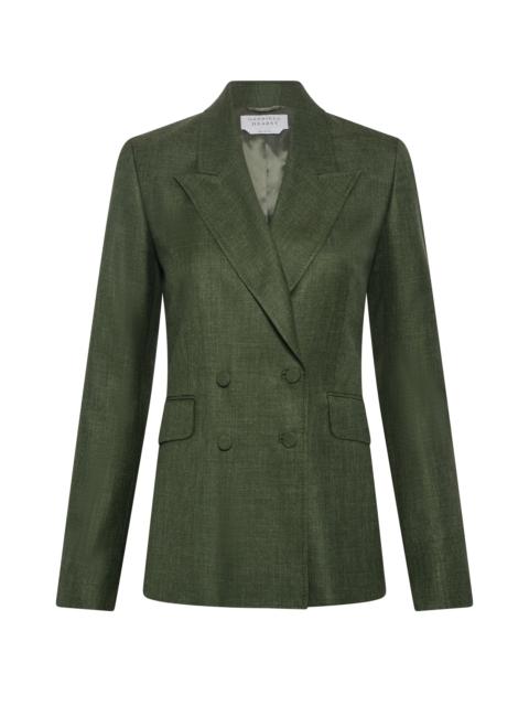 GABRIELA HEARST Angela Blazer in Olive Virgin Wool Silk with Linen