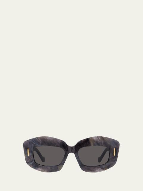 Loewe Silver Screen Chunky Acetate Rectangle Sunglasses