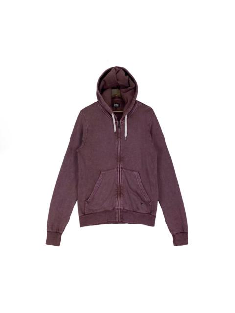 Other Designers Izzue Stonewashed Burgundy Plain Zip Up Hoodie