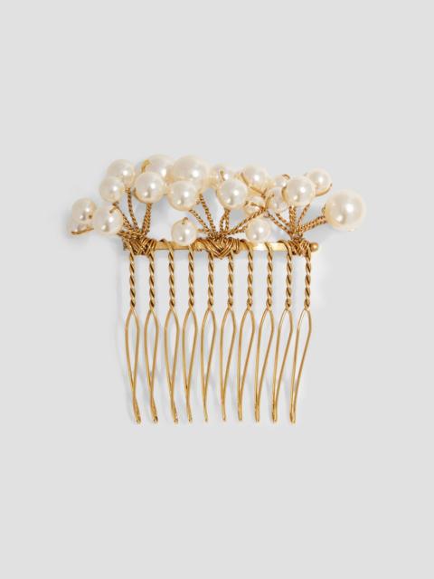 Jennifer Behr Adelaide gold-tone faux pearl hair comb