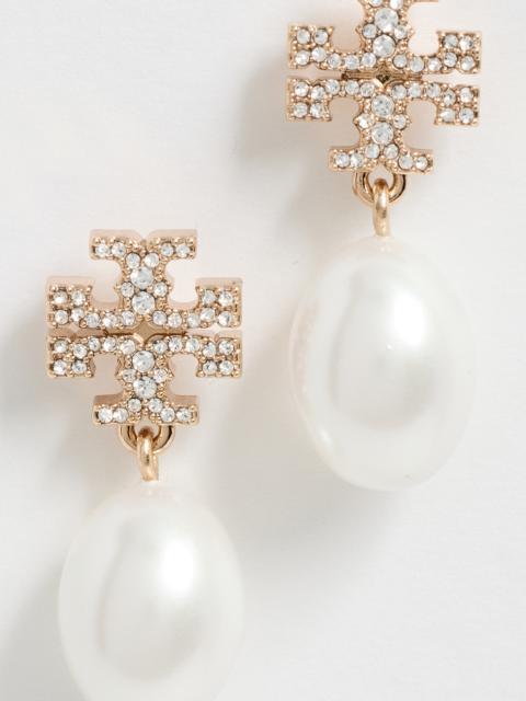 TORY BURCH Moondance Pearl and Pavé Drop Earrings