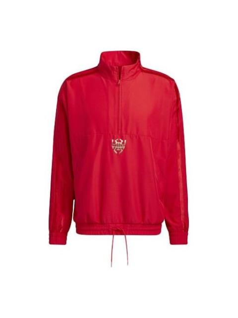 adidas adidas Cny Dm Po Basketball Casual Sports Half Zipper Jacket Red GP0226