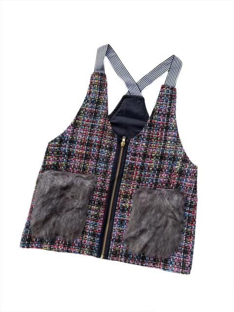 Other Designers Japanese Brand - Espace de calma knitted zipper fur pocket vest