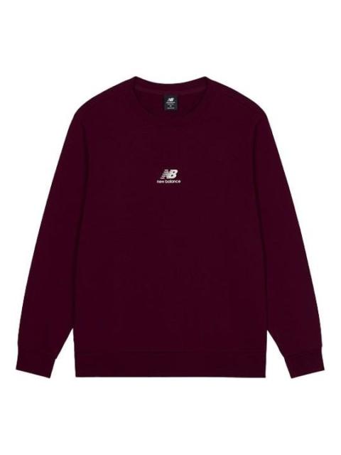 New Balance Men's New Balance Logo Round Neck Long Sleeves Wine Red AMT13343-BG