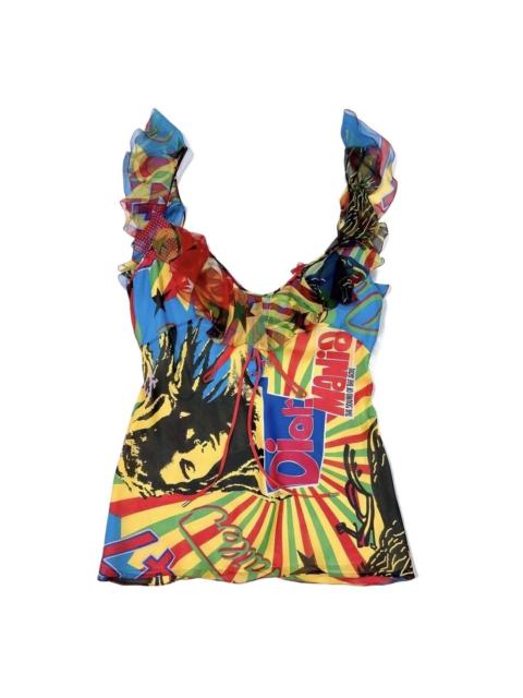 Dior Dior 2004 Galliano Silk Sleeveless Green Top