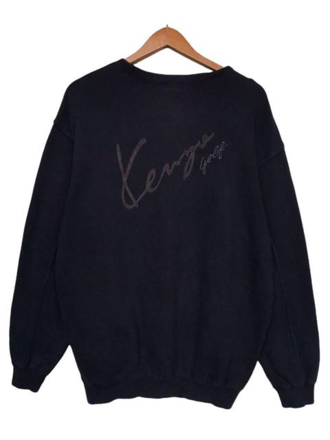 KENZO Vintage Kenzo Signature Logo Black Baggy Boxy Sweatshirt