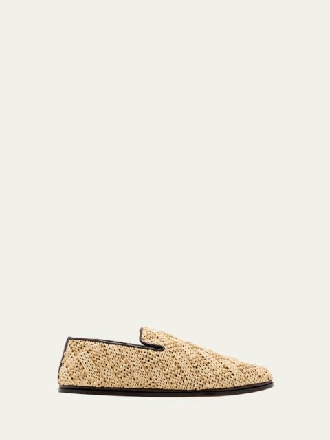 Bottega Veneta Sunday Raffia Slipper Loafers